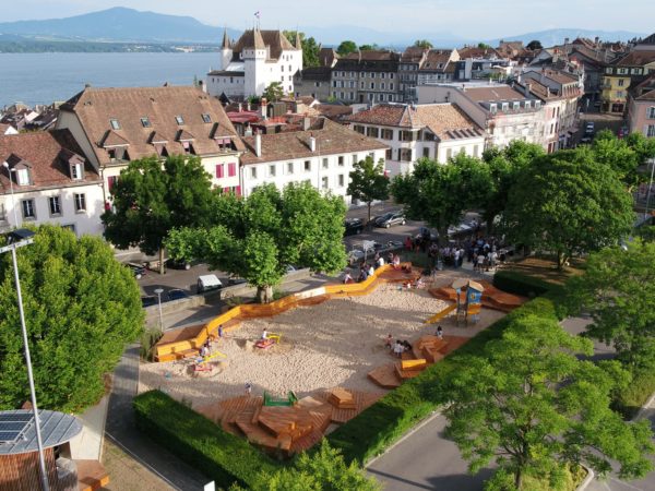 Square de Perdtemps inauguration du nouvel espace convivial place de jeux pour les enfants Nyon le 27.6.2017 © photo Michel Perret