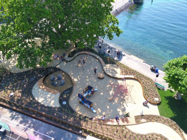 Aménagement de place de détente et loisir a la grande jetée a Rive Est inauguration Nyon le 30.6.2018 © photo Michel Perret